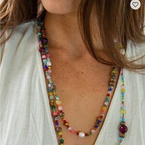 Boho and Pearl Beaded Necklace (Multicolor)
